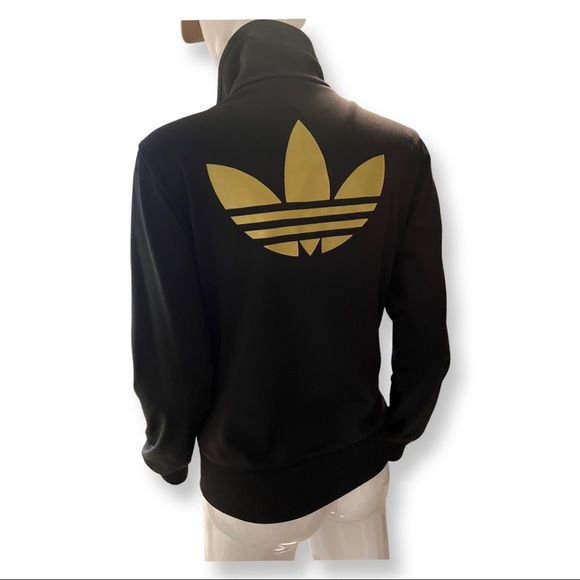 adidas Black and Gold Women's Jacket - Picture 2 of 6
